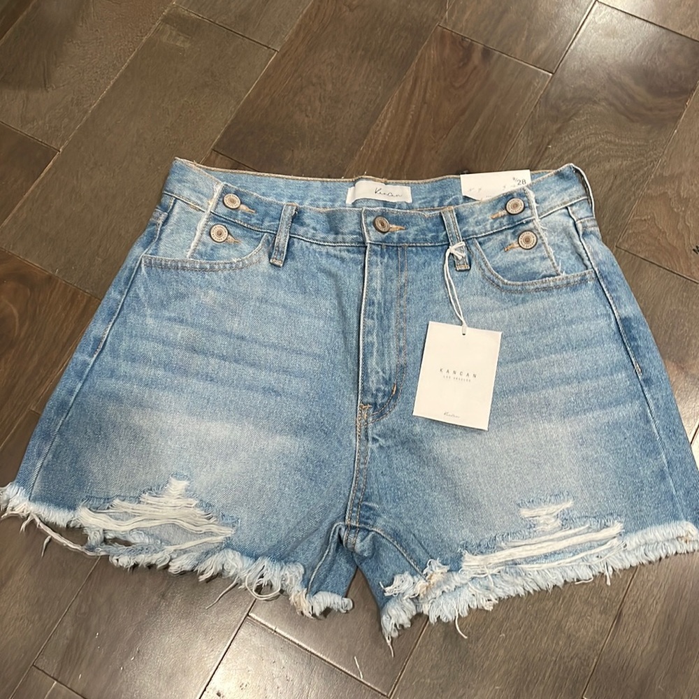 Kancan High Waisted Denim Shorts